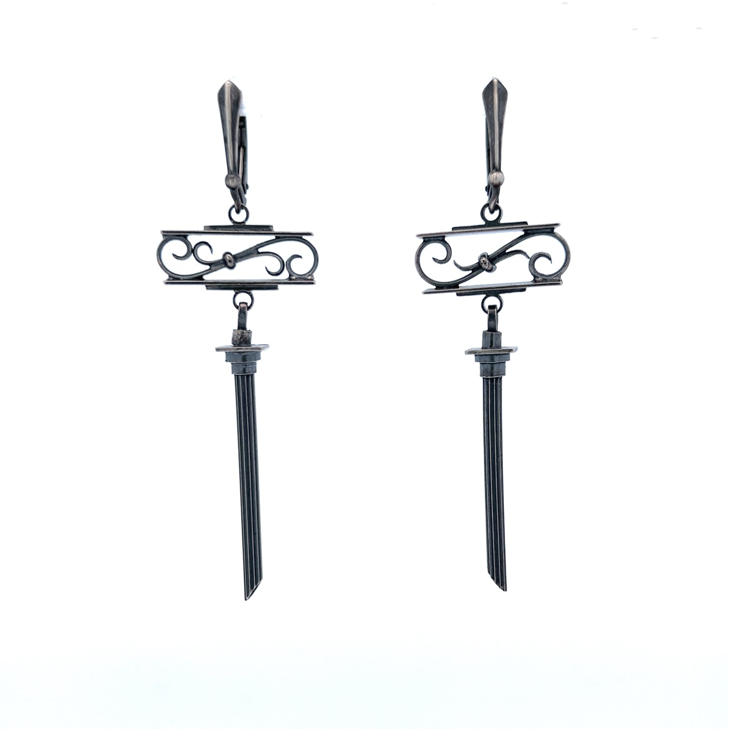 James Carter Sterling Silver Scroll Earrings