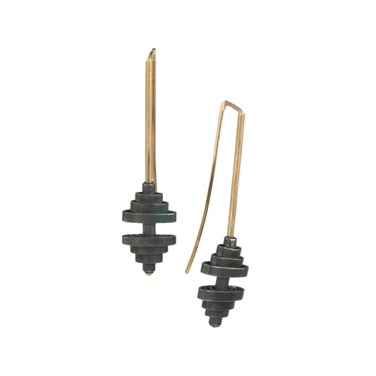 Mysterium Collection Black and Gold "Deco" Earrings