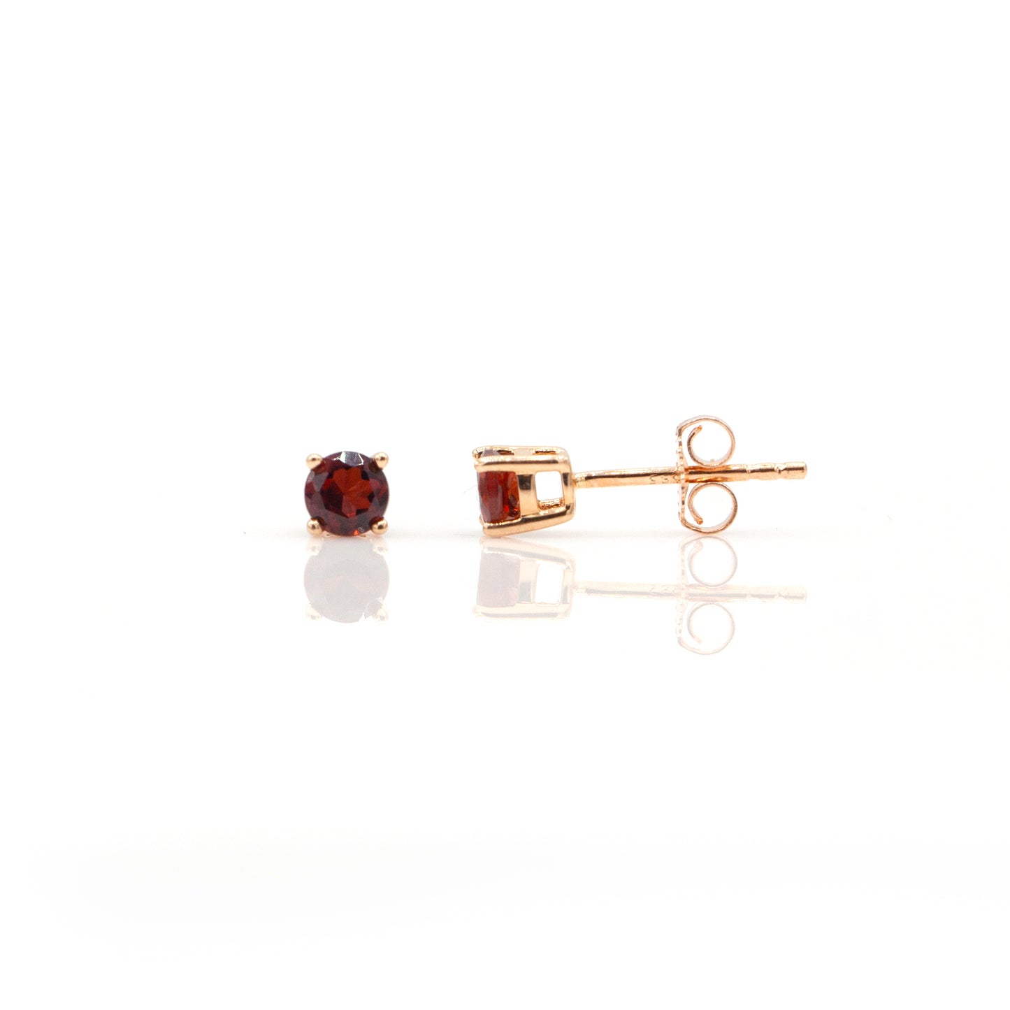 14K Rose Gold Garnet Earrings