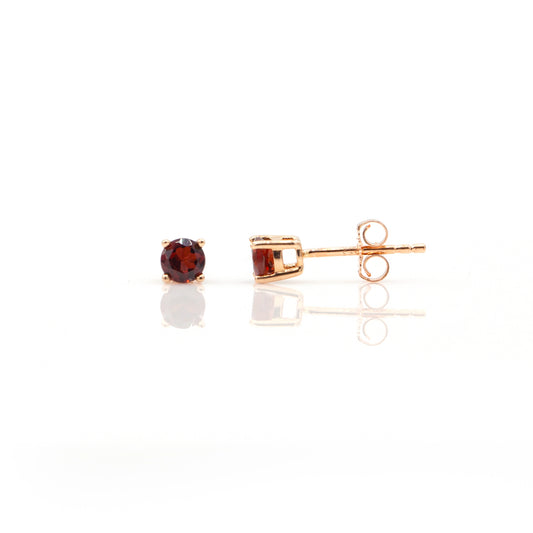 14K Rose Gold Garnet Earrings