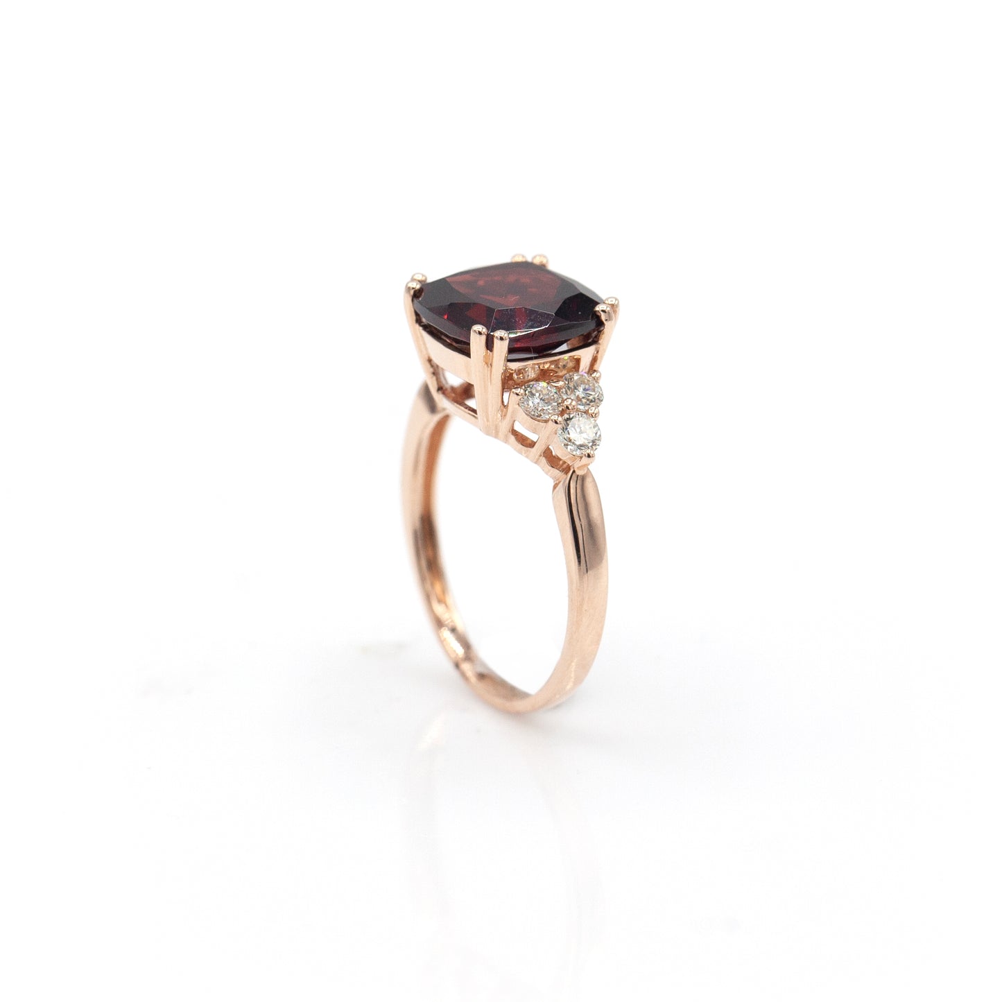 14K Rose Gold Garnet & Diamond Ring