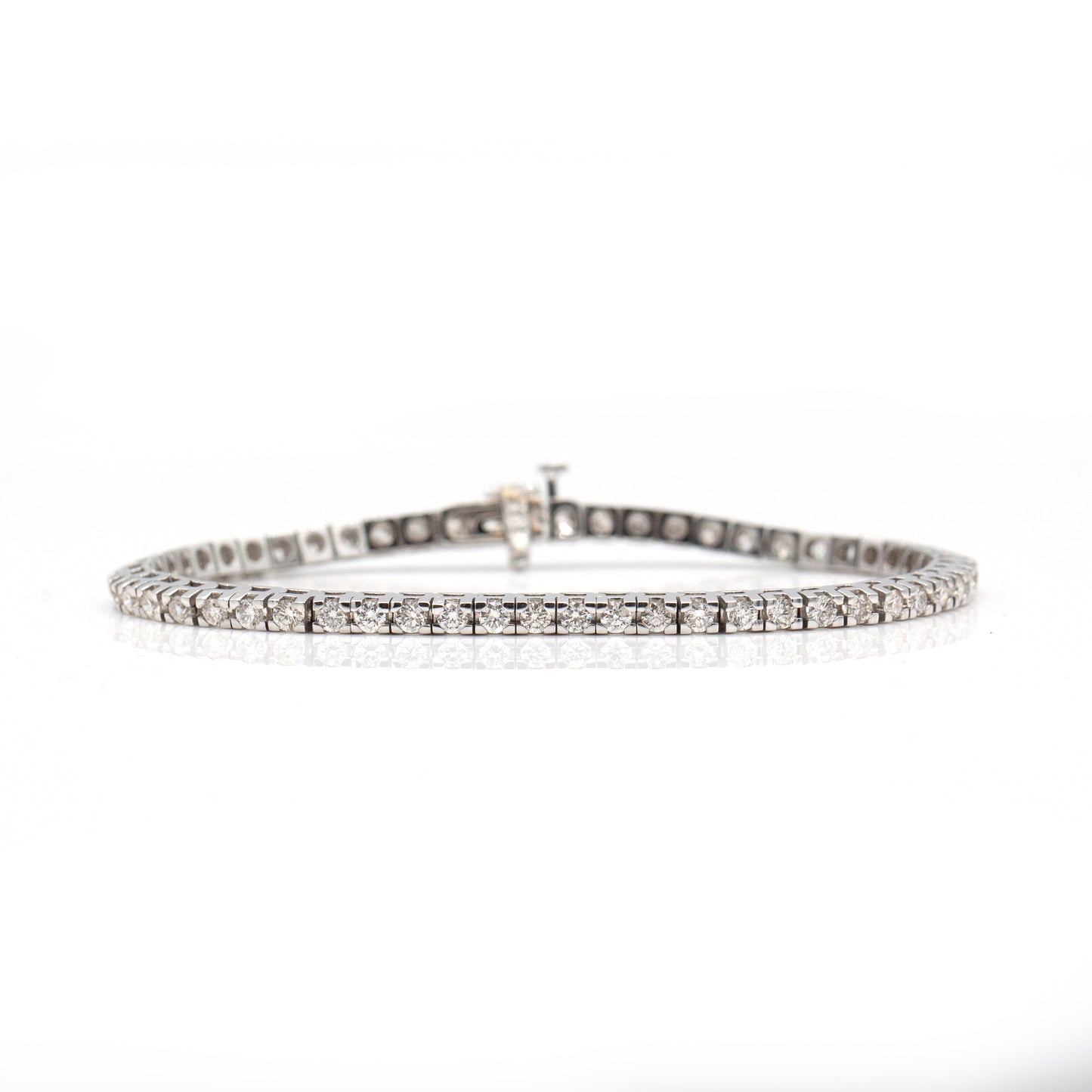 14K White Gold 4.05CT Diamond Tennis Bracelet