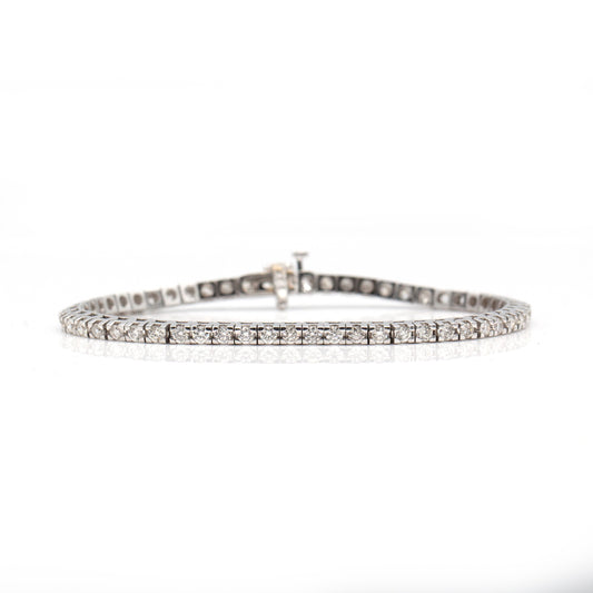 14K White Gold 4.05CT Diamond Tennis Bracelet