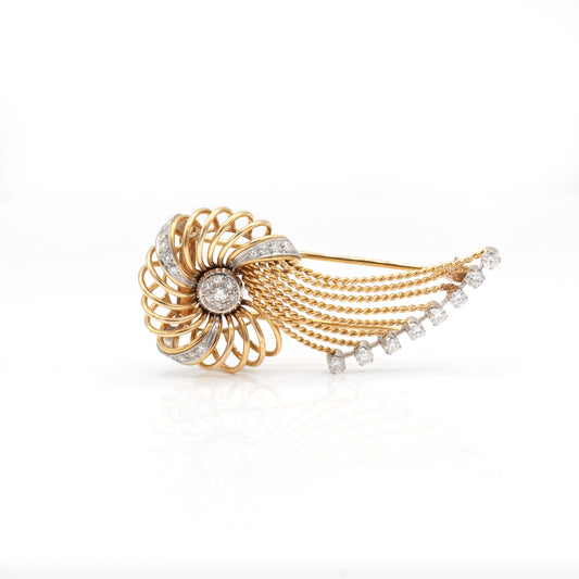 Estate Collection 18k Retro Diamond Pin