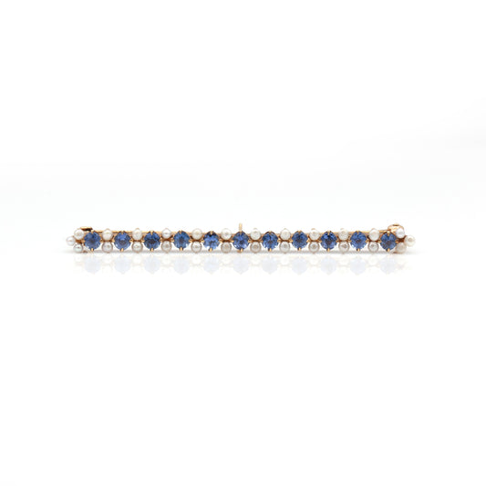 Estate Collection Victorian Spinel & Pearl Brooch