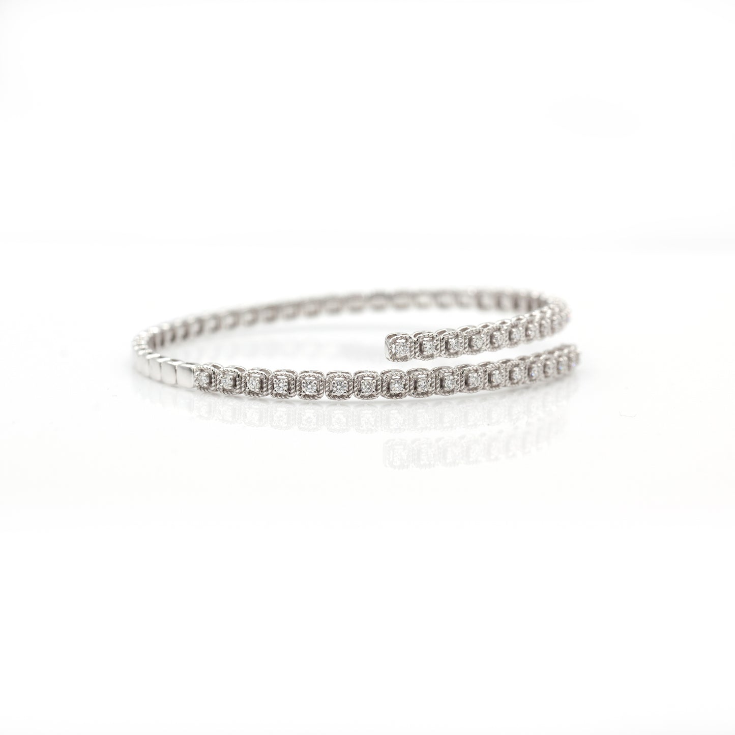 14K White Gold Diamond Wrap Bracelet