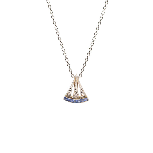 Estate Collection Art Deco Diamond & Sapphire Pendant