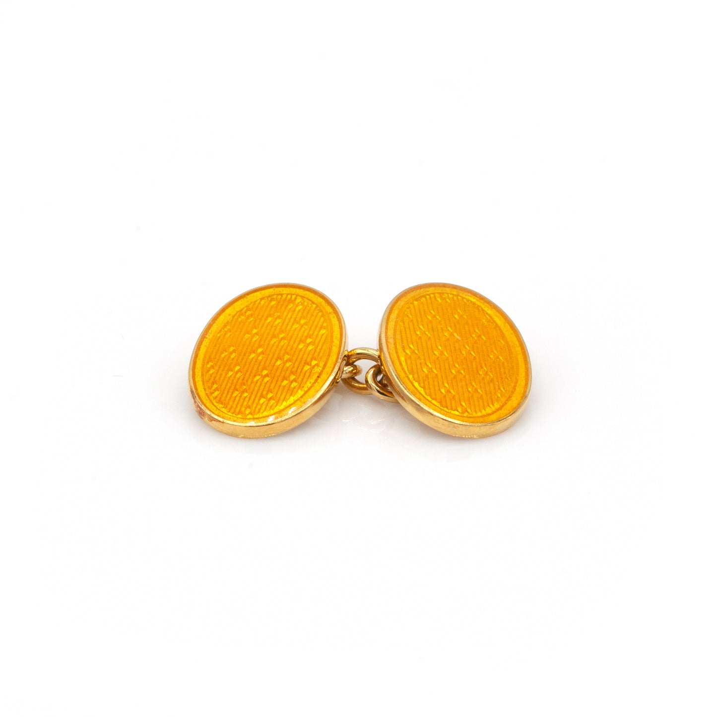 Estate Collection Vintage Yellow Enamel Longmire Cuff Links