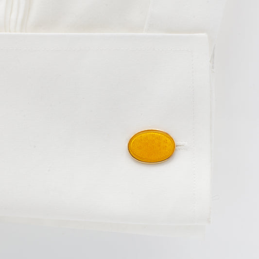 Estate Collection Vintage Yellow Enamel Longmire Cuff Links
