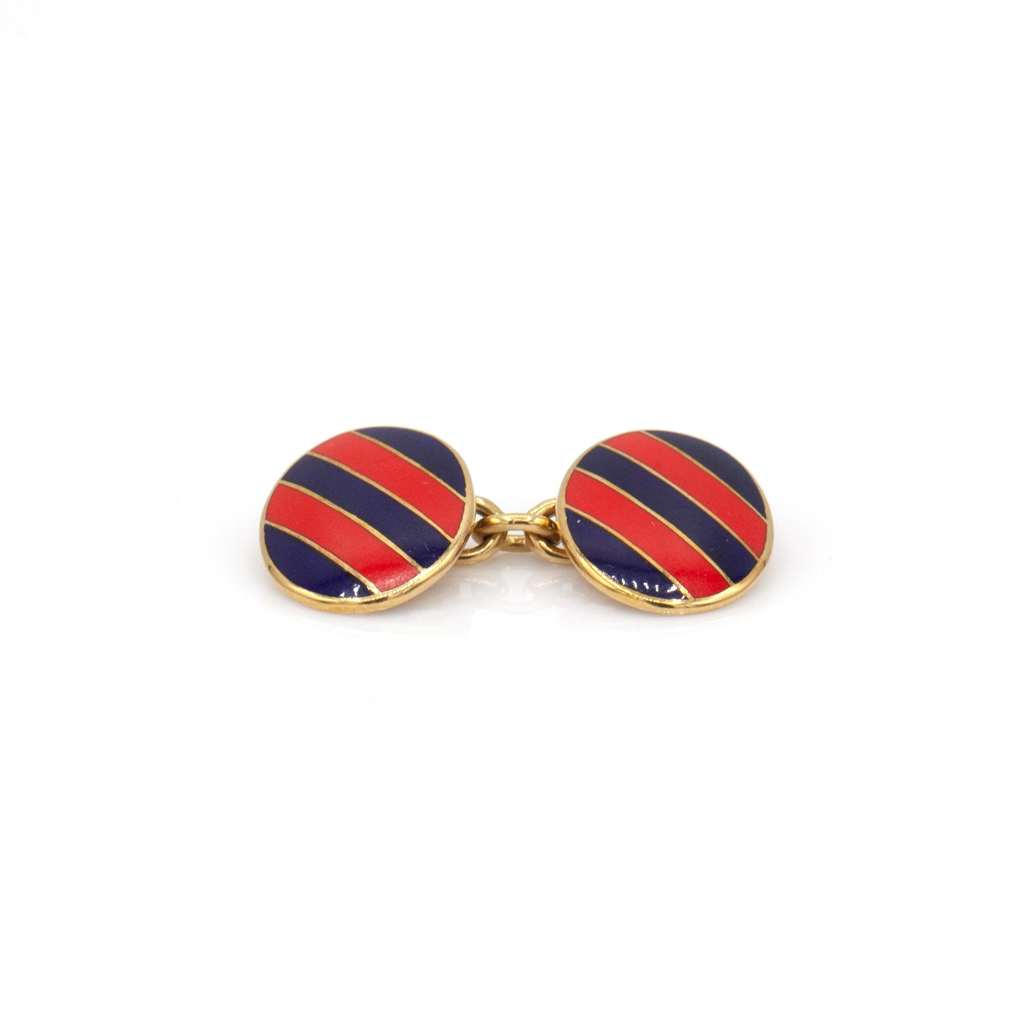 Estate Collection Vintage Striped Enamel Longmire Cuff Links