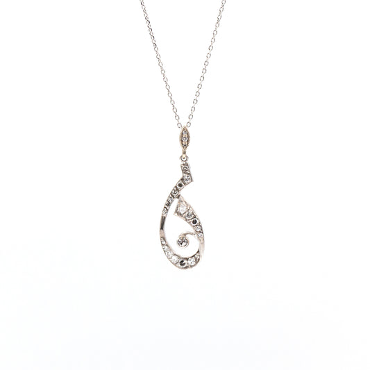 Estate Collection Platinum Art Nouveau Diamond Pendant