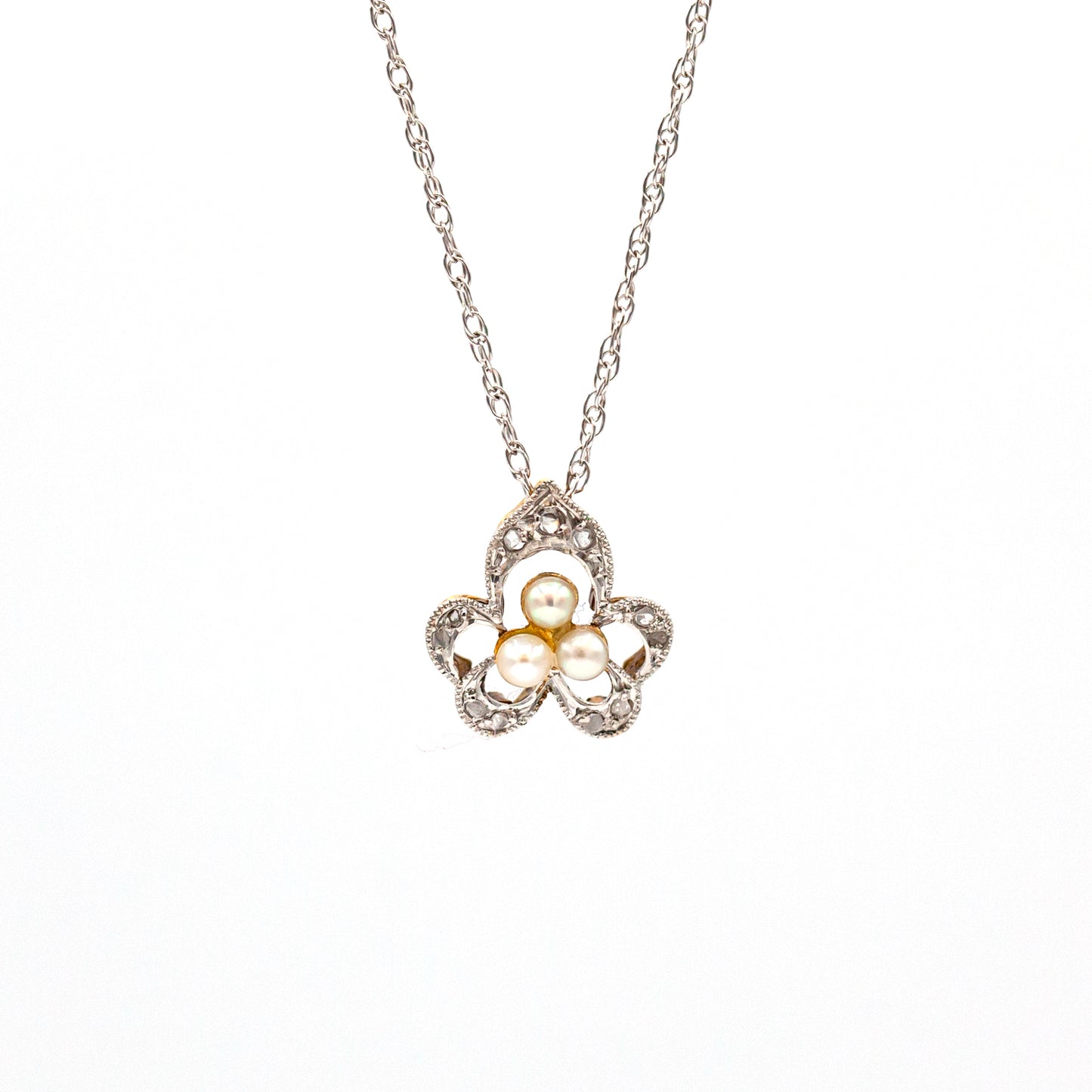 Estate Collection Edwardian Diamond & Pearl Pendant