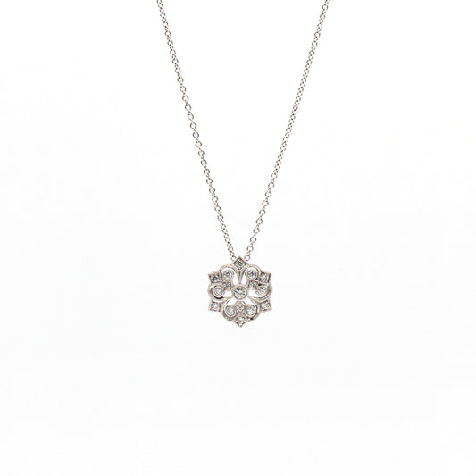 14K Gold Diamond Snowflake Pendant