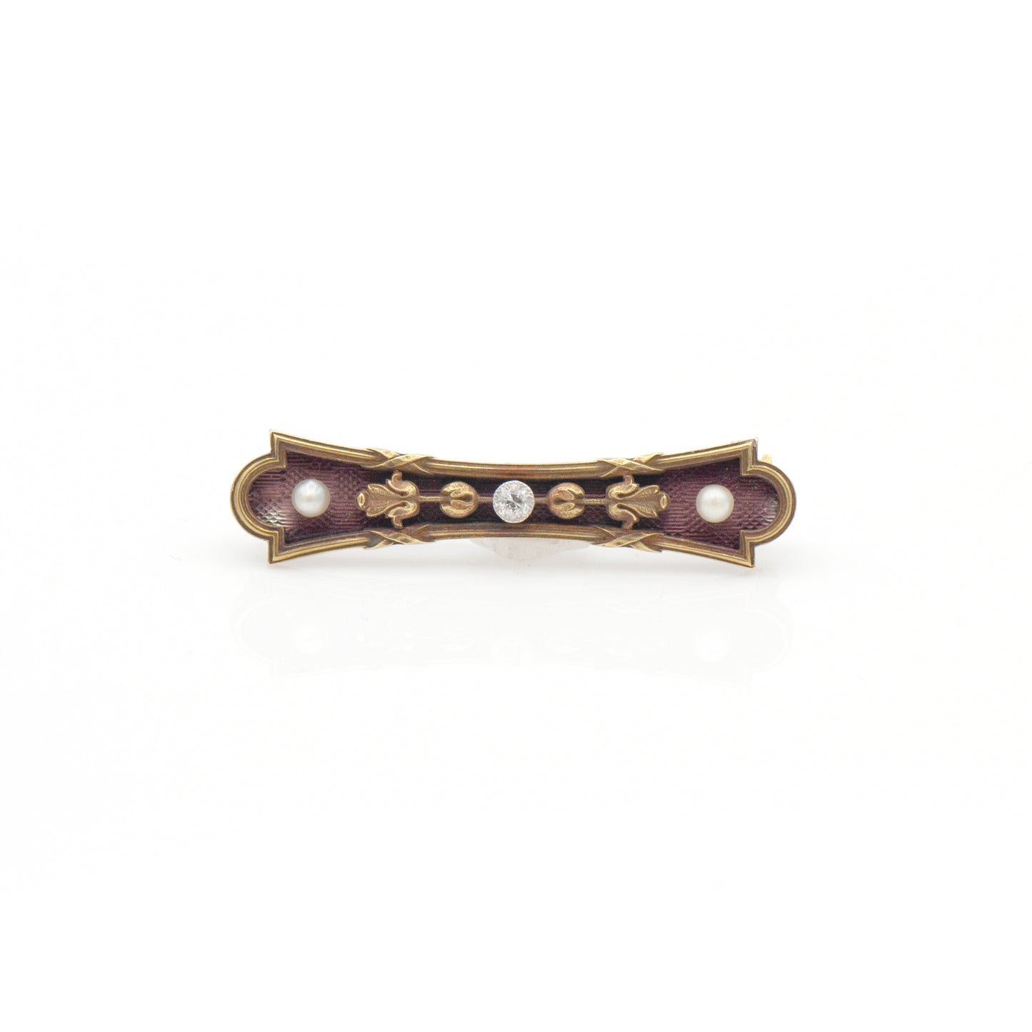 Estate Collection Antique Diamond & Pearl Bar Pin