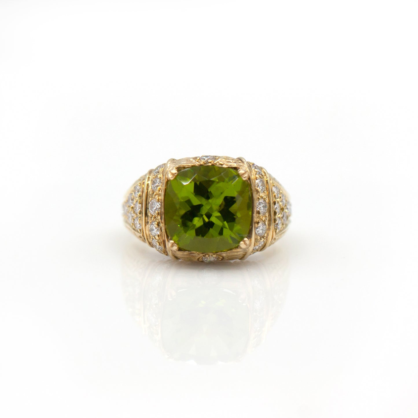 Estate Collection Diamond & Peridot Ring