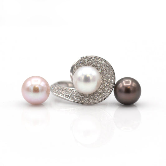Estate Collection Tahitian Pearl & Diamond Ring