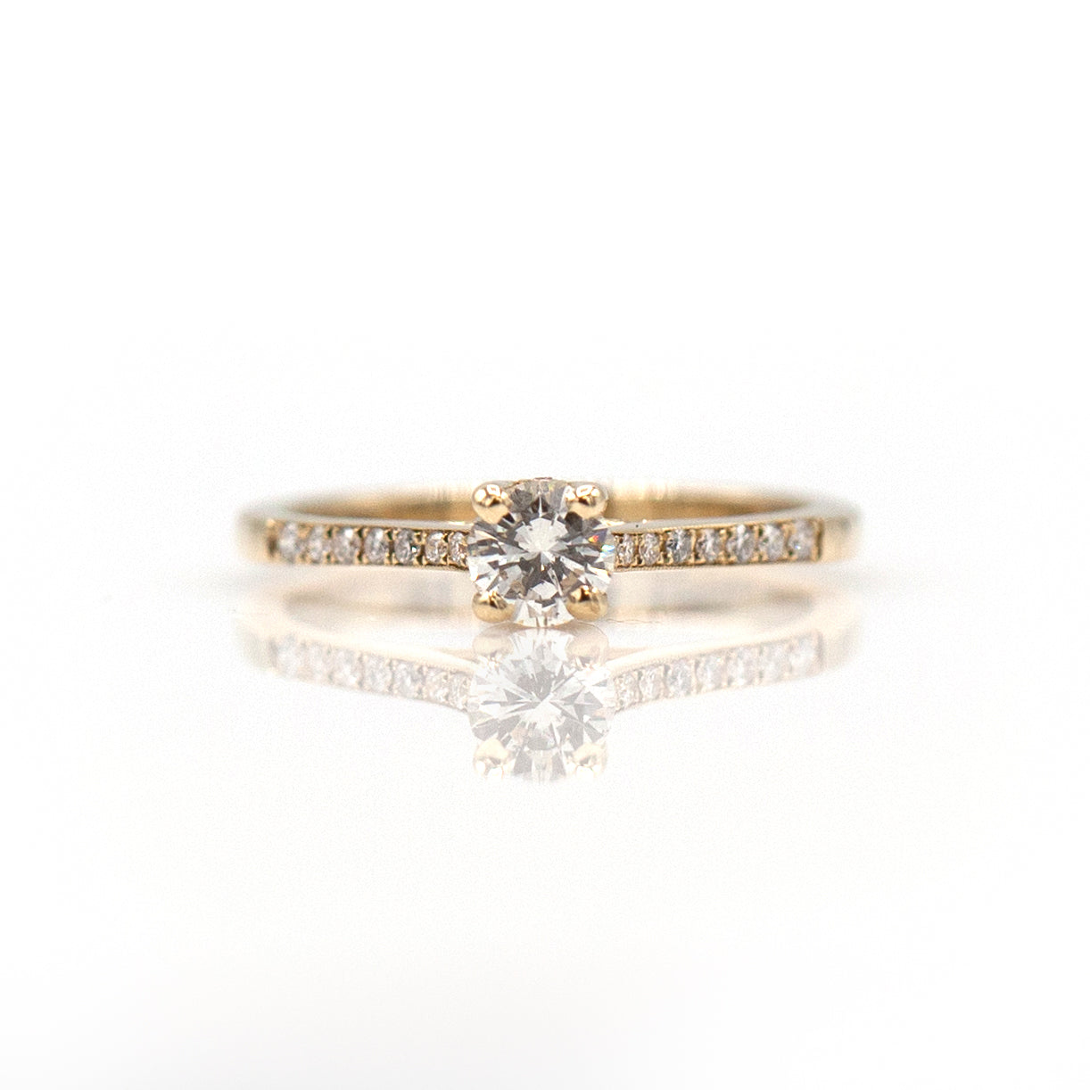 14K Yellow Gold Diamond Engagement Ring