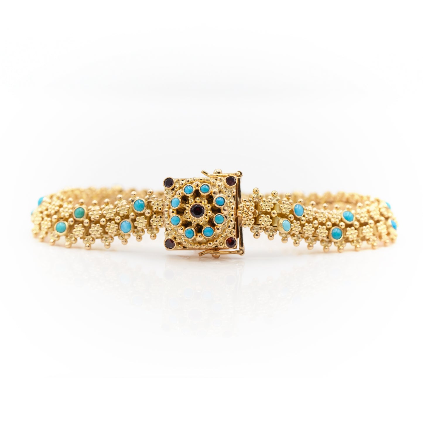 Estate Collection 1940's Turquoise & Garnet Bracelet