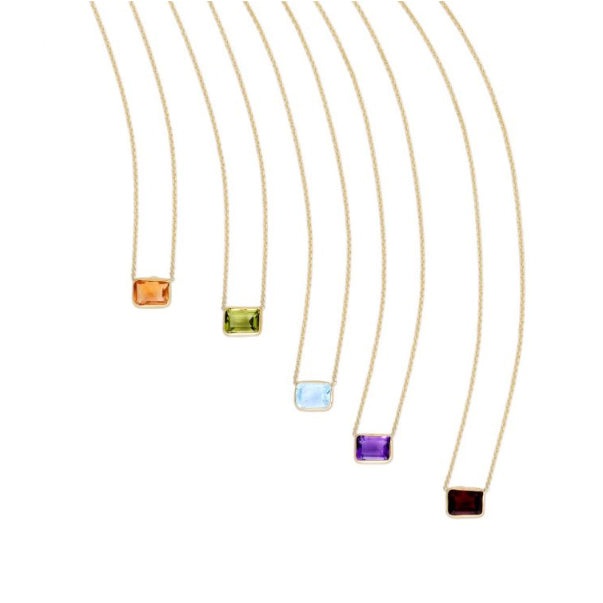 Phillip Gavriel Collection 14K Emerald Cut Garnet Necklace