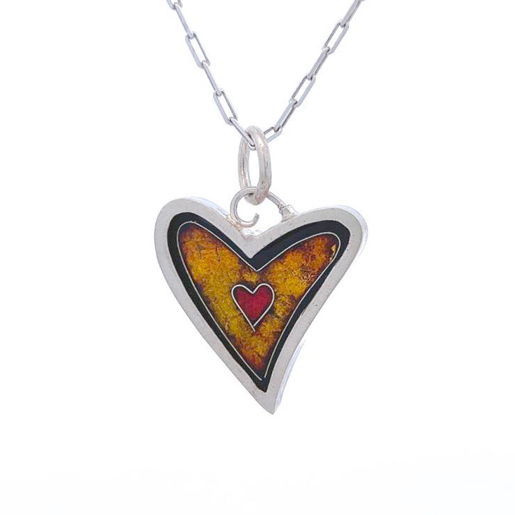 James Carter Cloisonne Yellow Heart Pendant