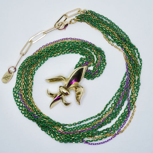 Tim & Mabel Dancing Fleur de Lis Carnival Necklace
