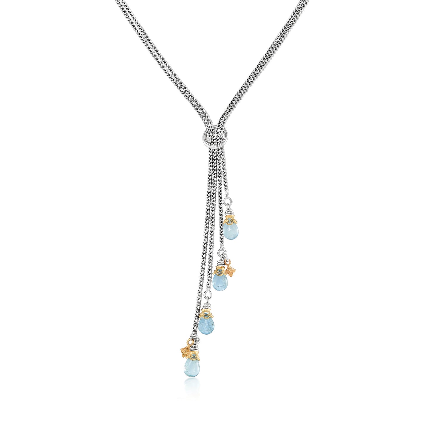Anatoli Collection Aquamarine Lariat Necklace