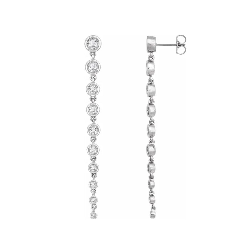 14K Graduated 2.0 CT Lab-Created Diamond Earrings