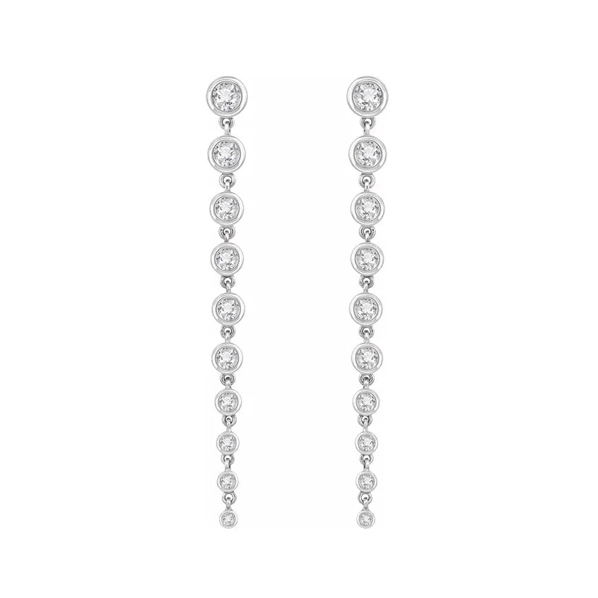 14K Graduated 2.0 CT Lab-Created Diamond Earrings