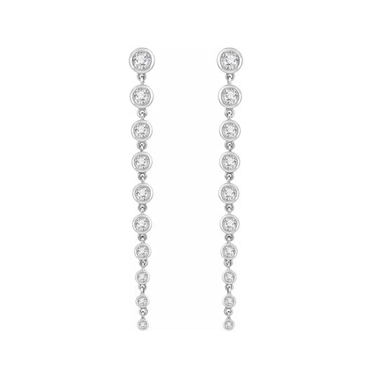 14K Graduated 2.0 CT Lab-Created Diamond Earrings