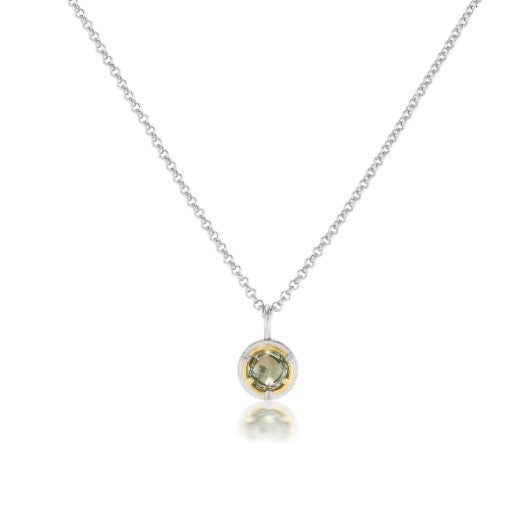 Anatoli Collection Round Green Amethyst Pendant (sml)