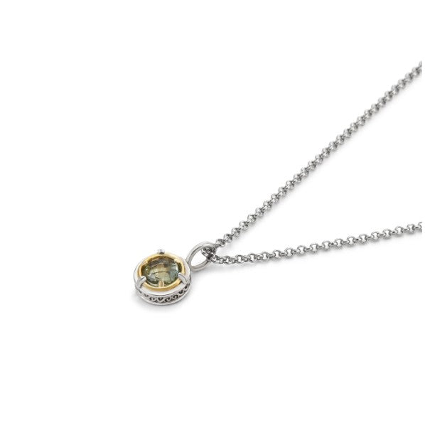 Anatoli Collection Round Green Amethyst Pendant (sml)