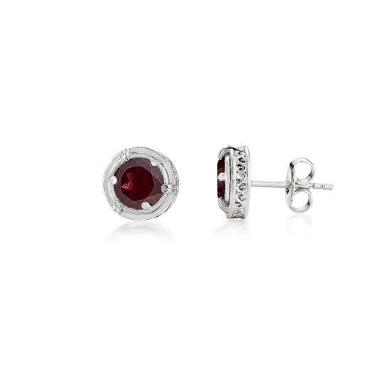Anatoli Collection Garnet Stud Earrings (sml)