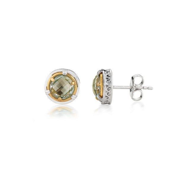 Anatoli Collection Green Amethyst Stud Earrings (sml)