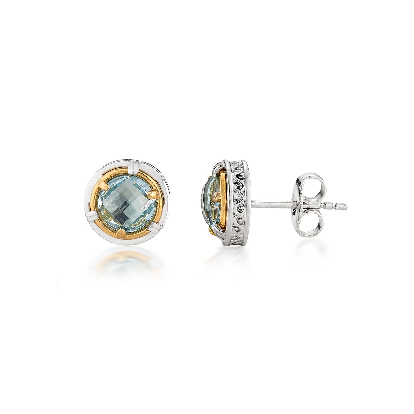 Anatoli Collection Blue Topaz Stud Earrings (sml)