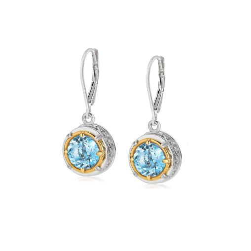 Anatoli Collection Blue Topaz Earrings (med)