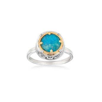 Anatoli Collection Sterling & Vermeil Chrysocolla Ring (med)