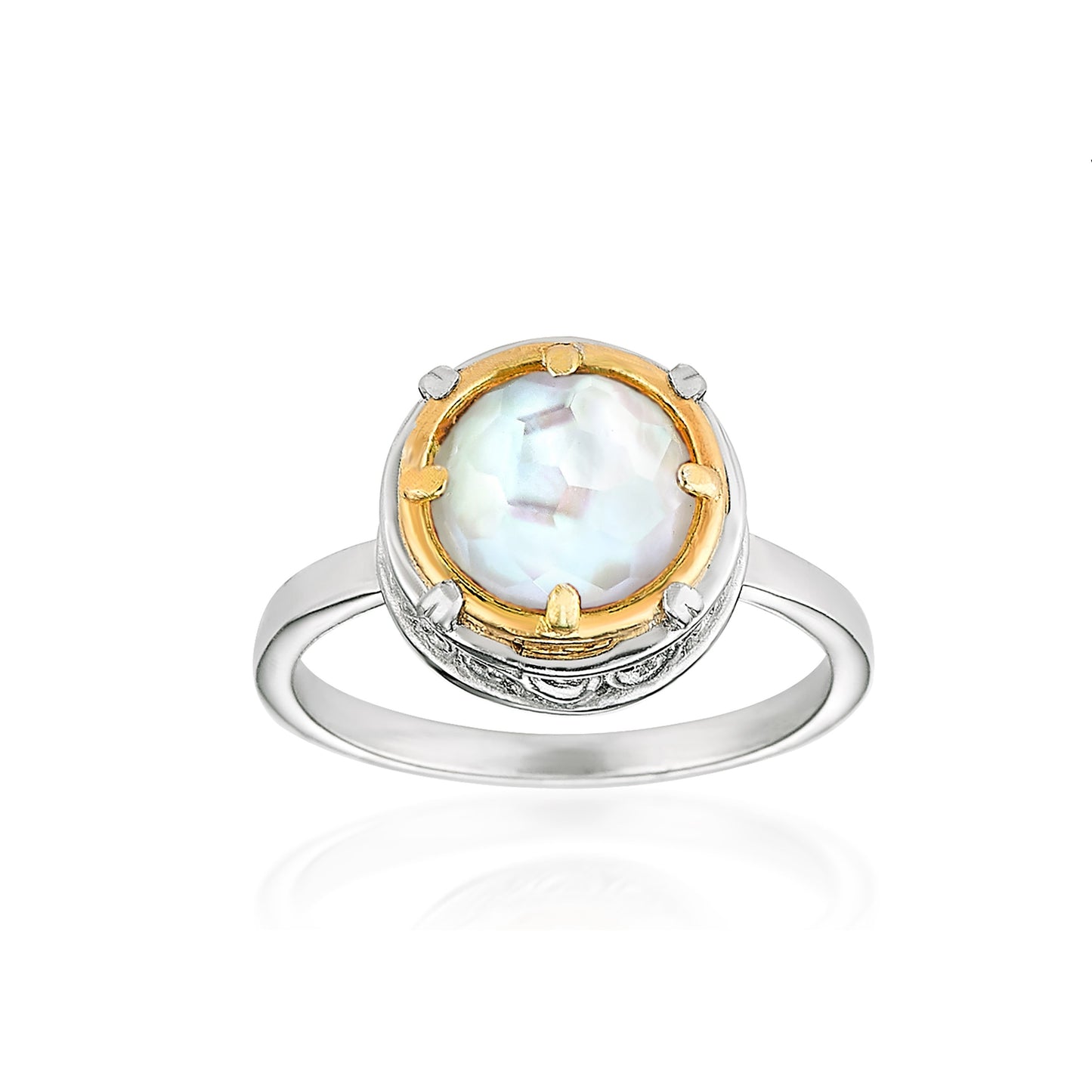 Anatoli Collection Sterling & Vermeil Mother of Pearl Ring (med)