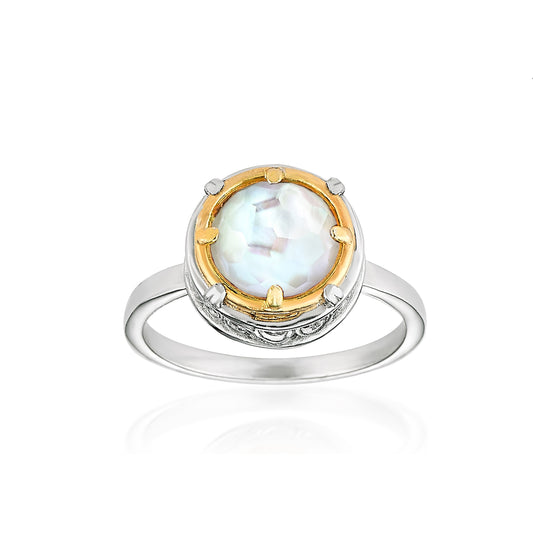 Anatoli Collection Sterling & Vermeil Mother of Pearl Ring (med)