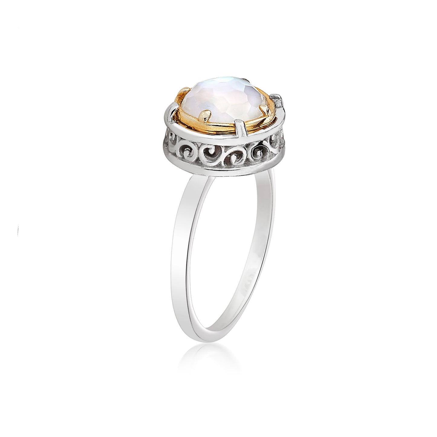 Anatoli Collection Sterling & Vermeil Mother of Pearl Ring (med)