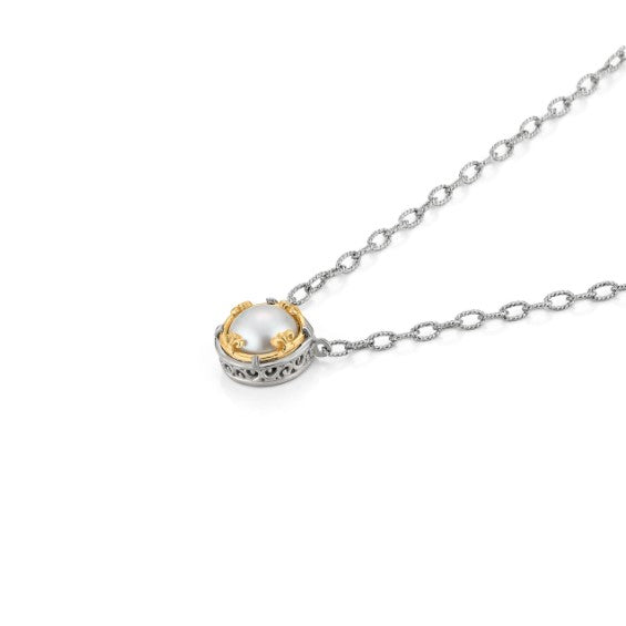 Anatoli Collection White Freshwater Pearl Necklace (Lg)