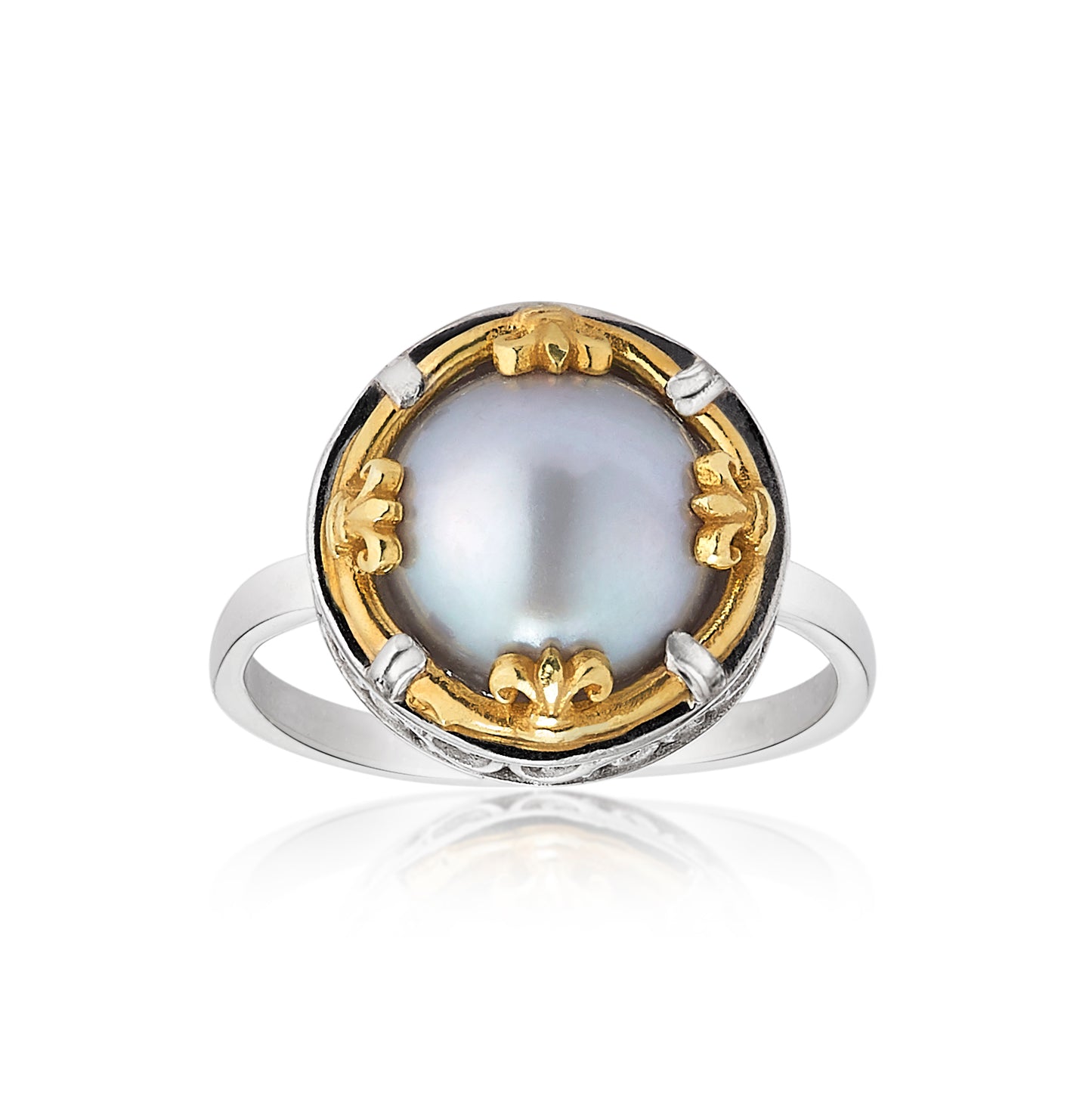 Anatoli Collection Gray Freshwater Pearl Ring (lg)