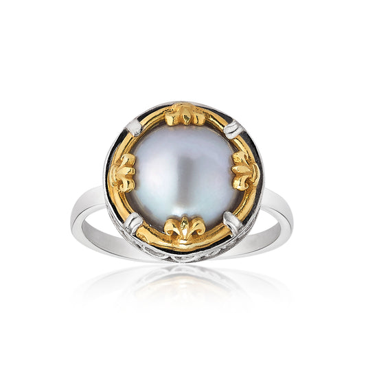 Anatoli Collection Gray Freshwater Pearl Ring (lg)