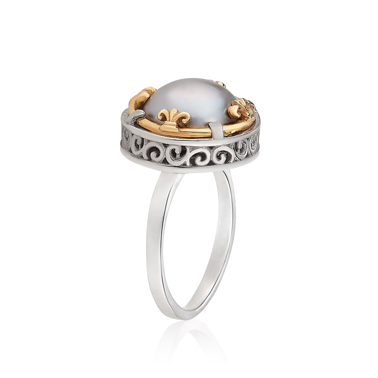 Anatoli Collection Gray Freshwater Pearl Ring (lg)