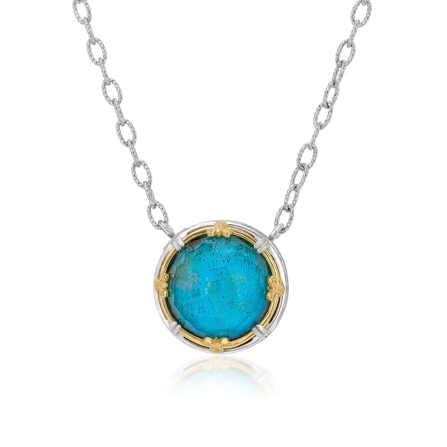 Anatoli Collection Round Chrysocolla Pendant (Lg)