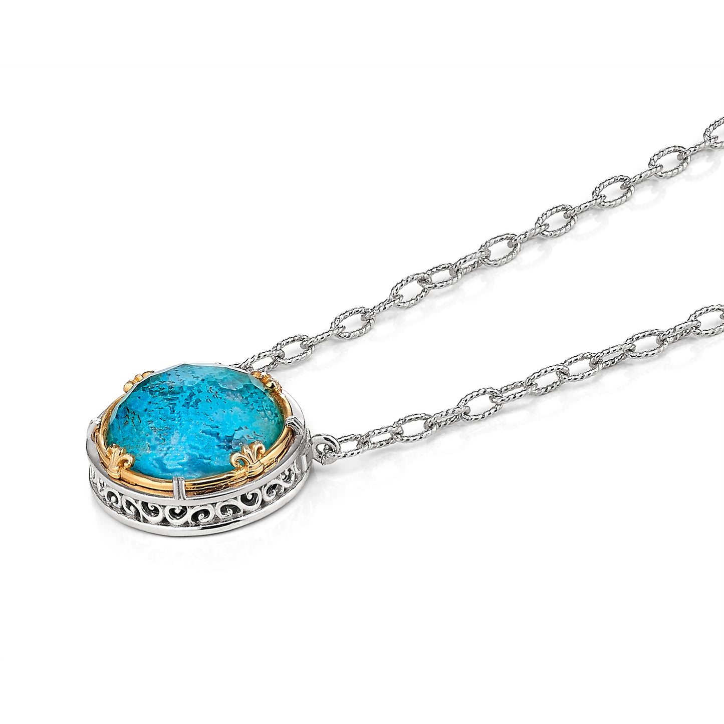 Anatoli Collection Round Chrysocolla Pendant (Lg)