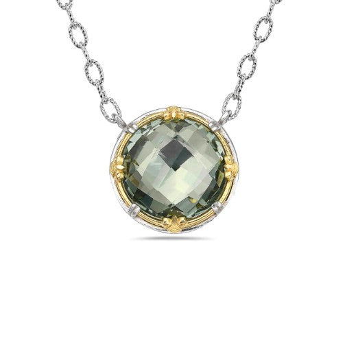 Anatoli Collection Round Green Amethyst Pendant (Lg)