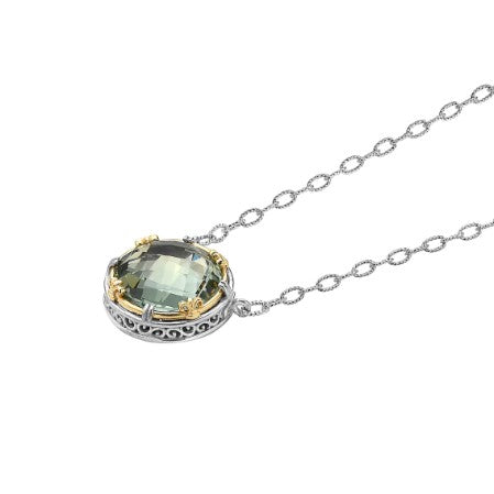Anatoli Collection Round Green Amethyst Pendant (Lg)