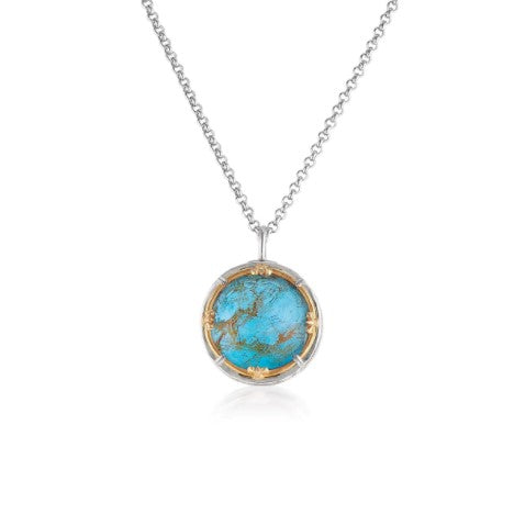 Anatoli Collection Round Chrysocolla Pendant (lg)