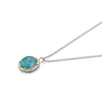 Anatoli Collection Round Chrysocolla Pendant (lg)