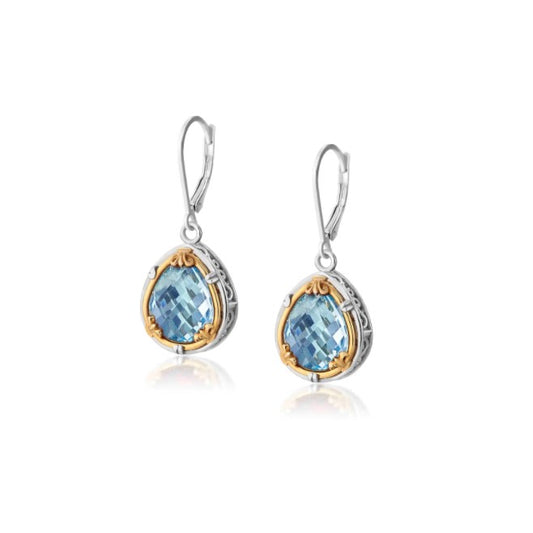 Anatoli Collection Blue Topaz Teardrop Earrings